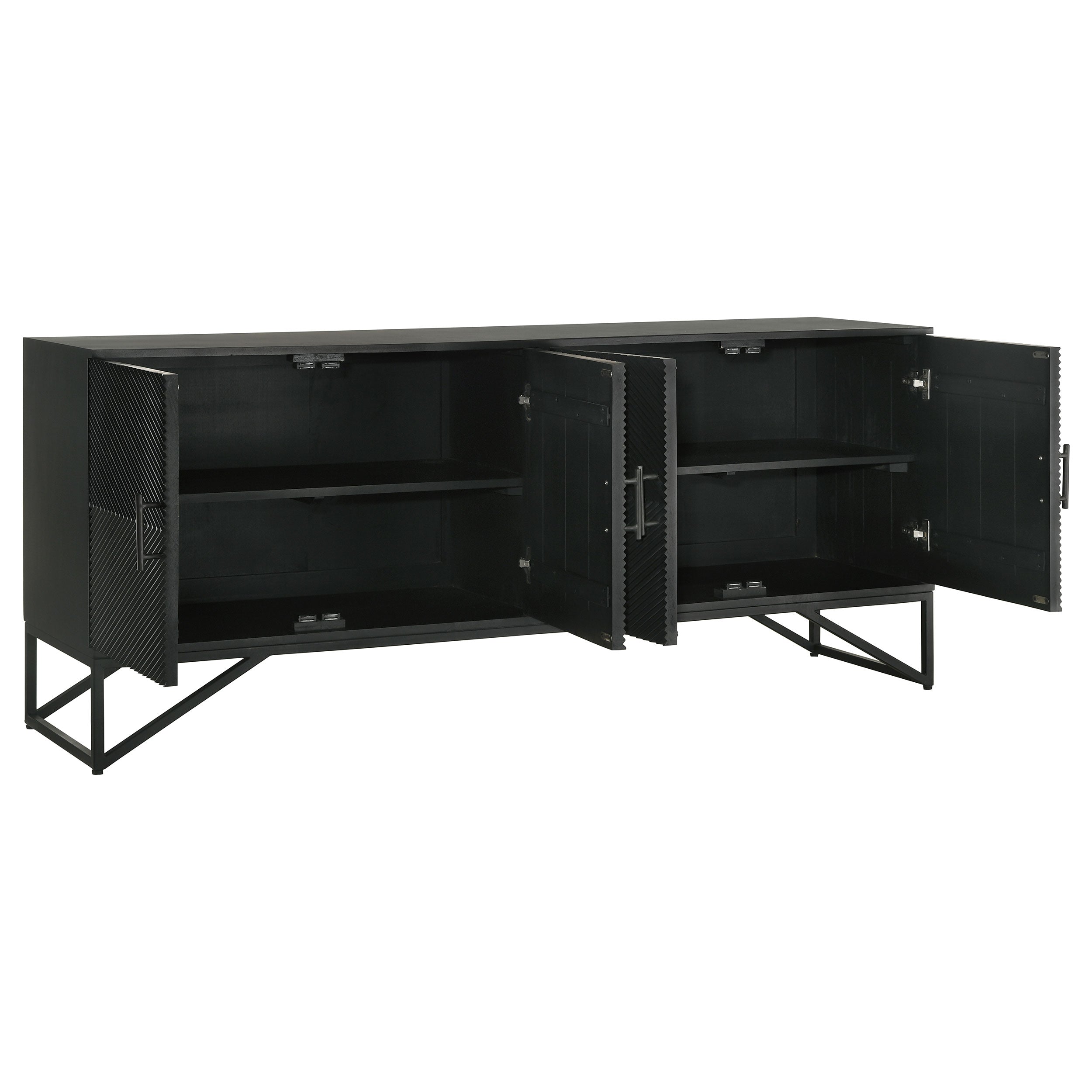 Riddell 4-door Accent Cabinet Black