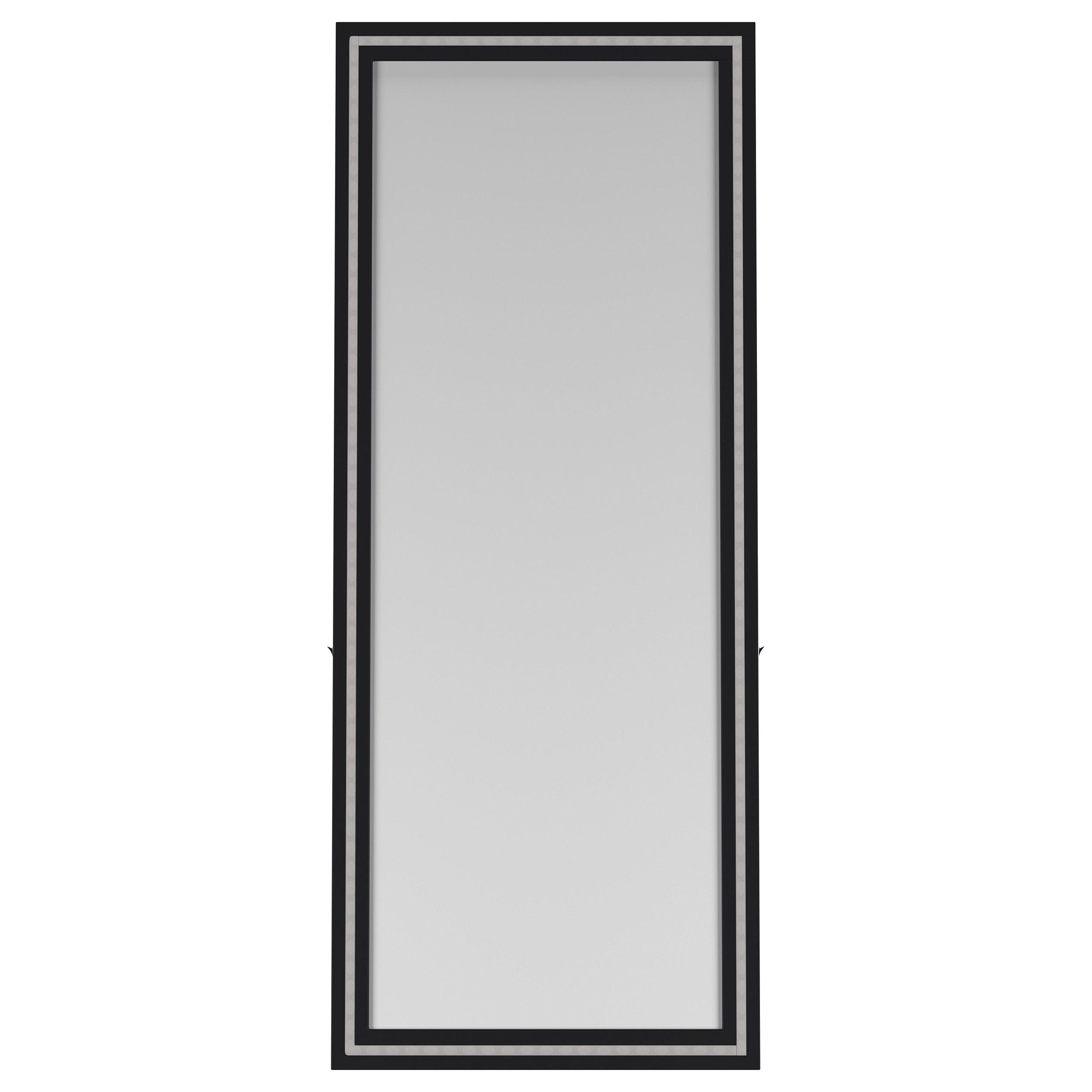 Windrose 28 x 67 Inch Tempered LED Standing Mirror Black