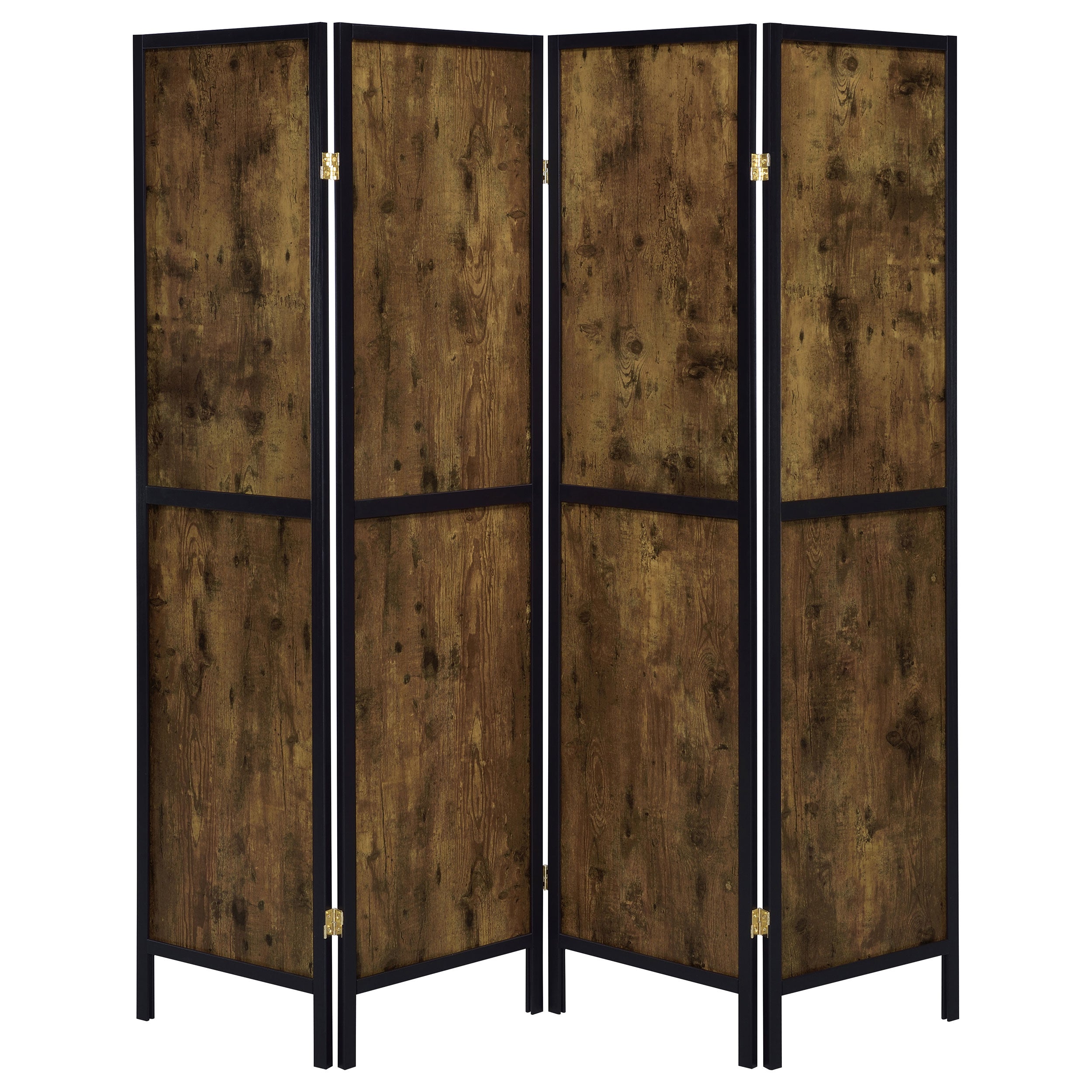 Deepika 4-panel Folding Screen Antique Nutmeg and Black