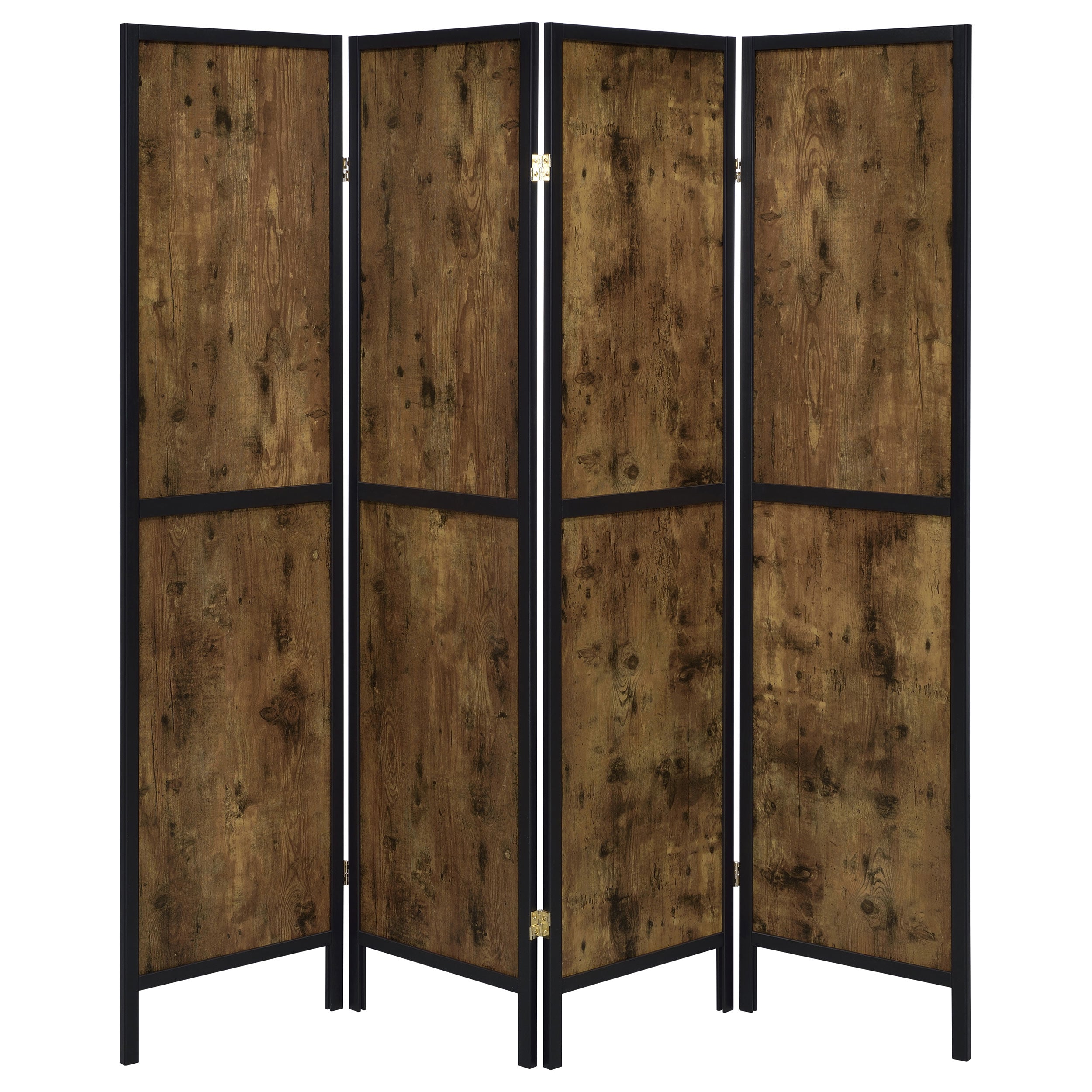 Deepika 4-panel Folding Screen Antique Nutmeg and Black