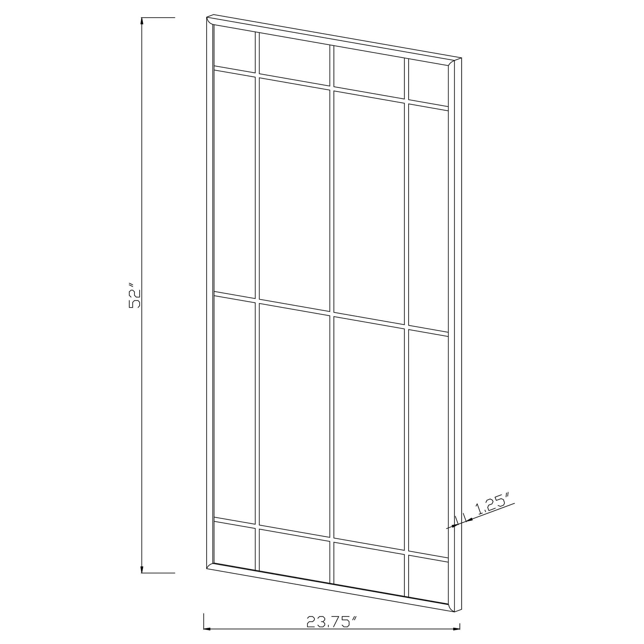 Annetta 24 x 52 Inch Window Pane Wall Mirror Black