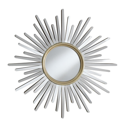 Beiwen Sunburst Wall Mirror Champagne and Silver image