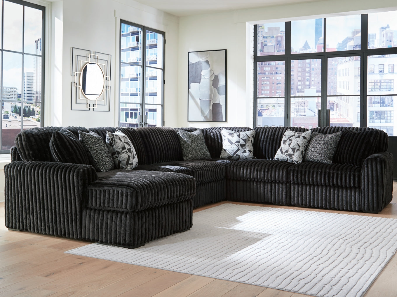 Midnight-Madness Sectional with Chaise Set