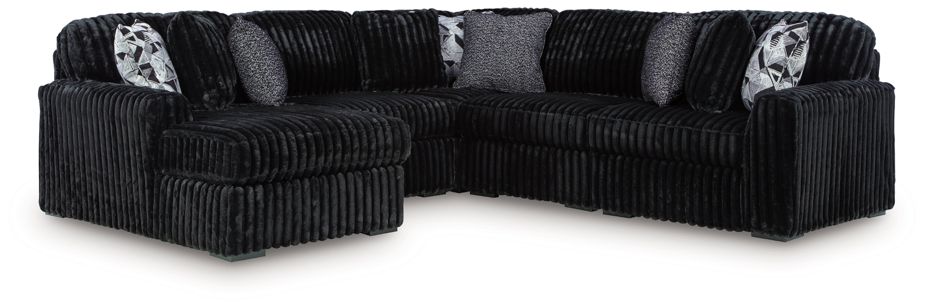 Midnight-Madness Sectional with Chaise Set