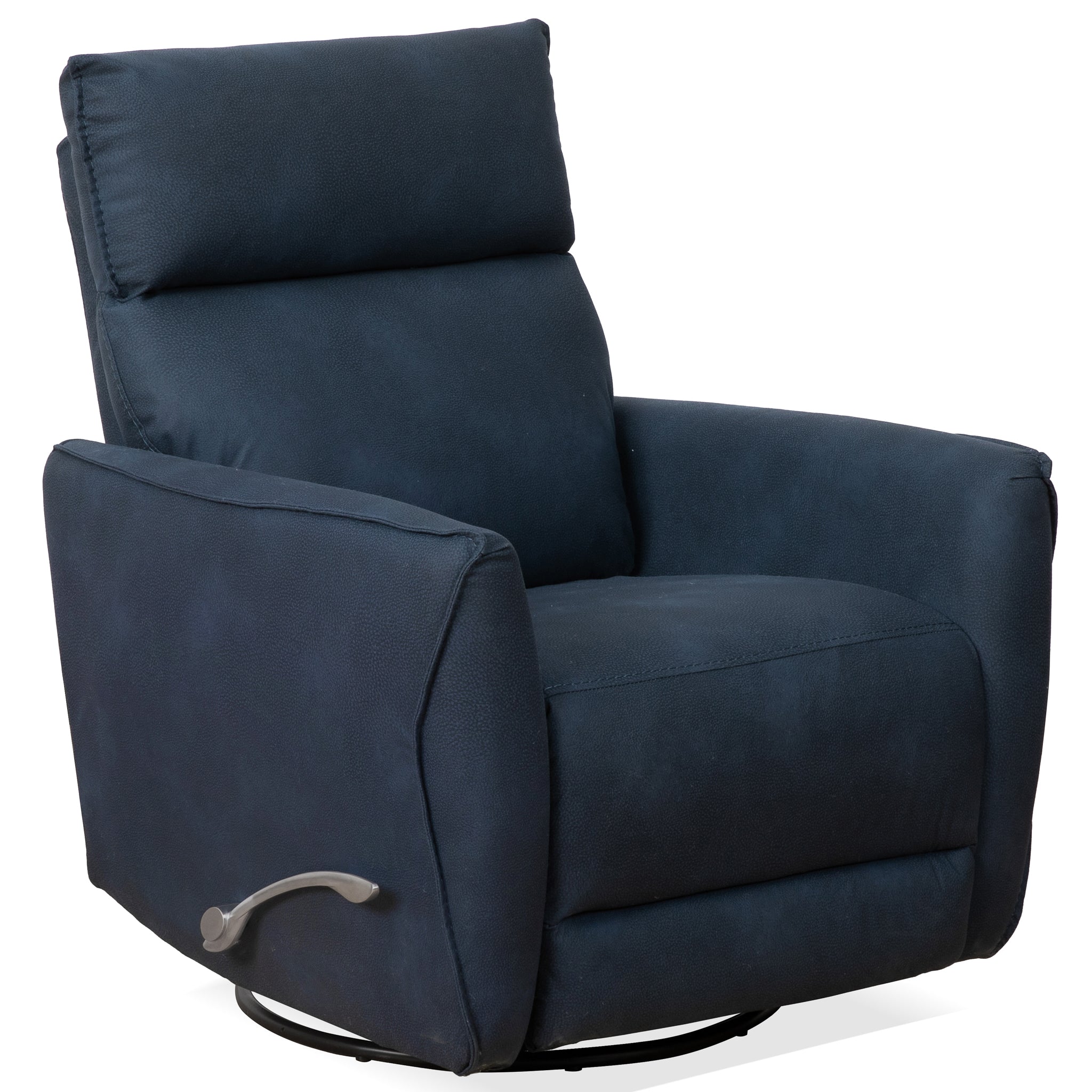 Carson Swivel Glider Suede Recliner Chair - Midnight Blue