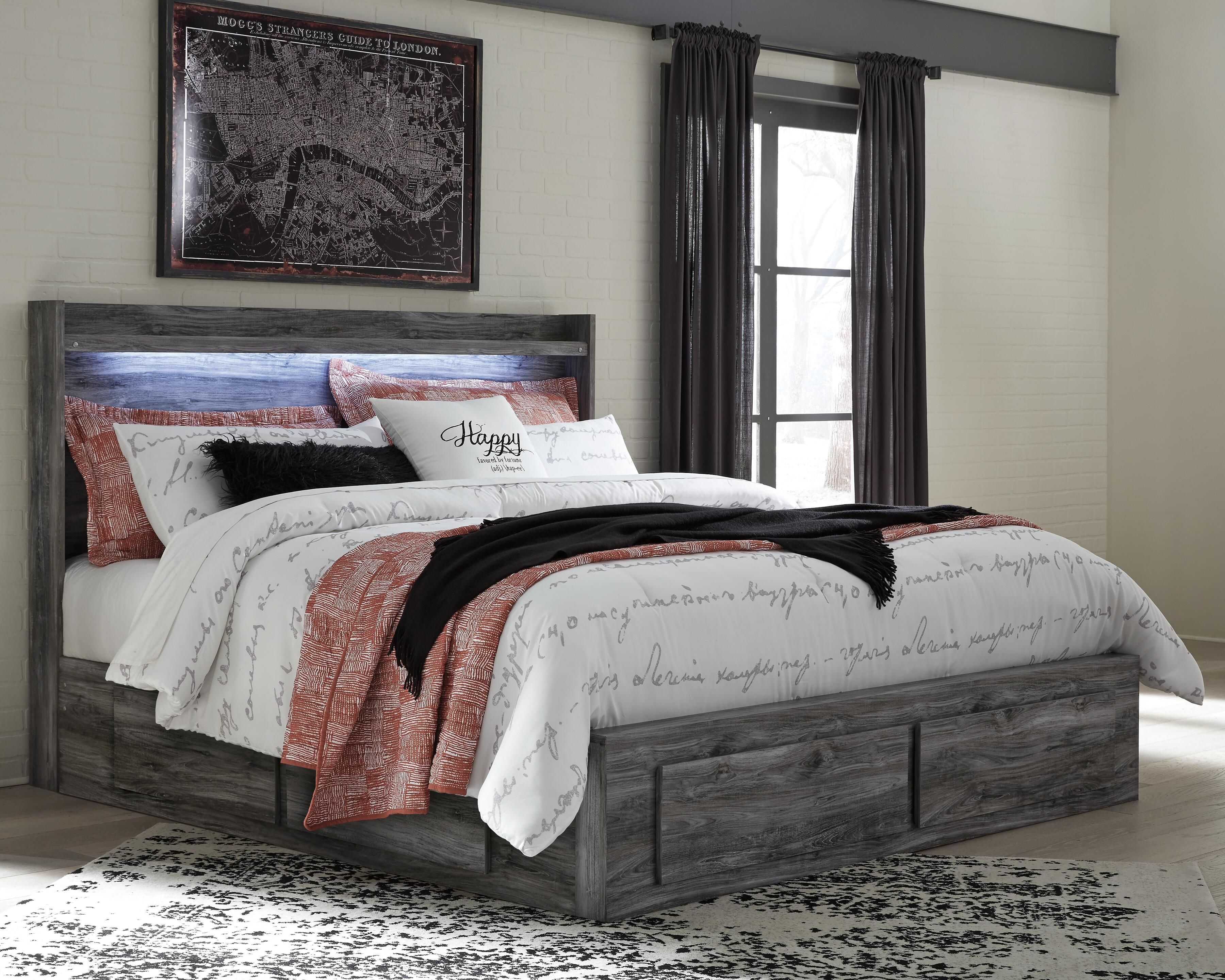 Baystorm Panel Bed with 4 Storage Drawers