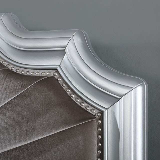 Aalok Silver/Warm Gray Eastern King Bed