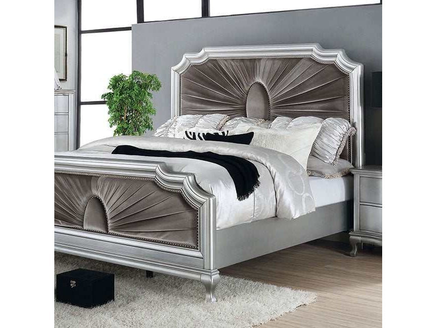Aalok Silver/Warm Gray Queen Bed