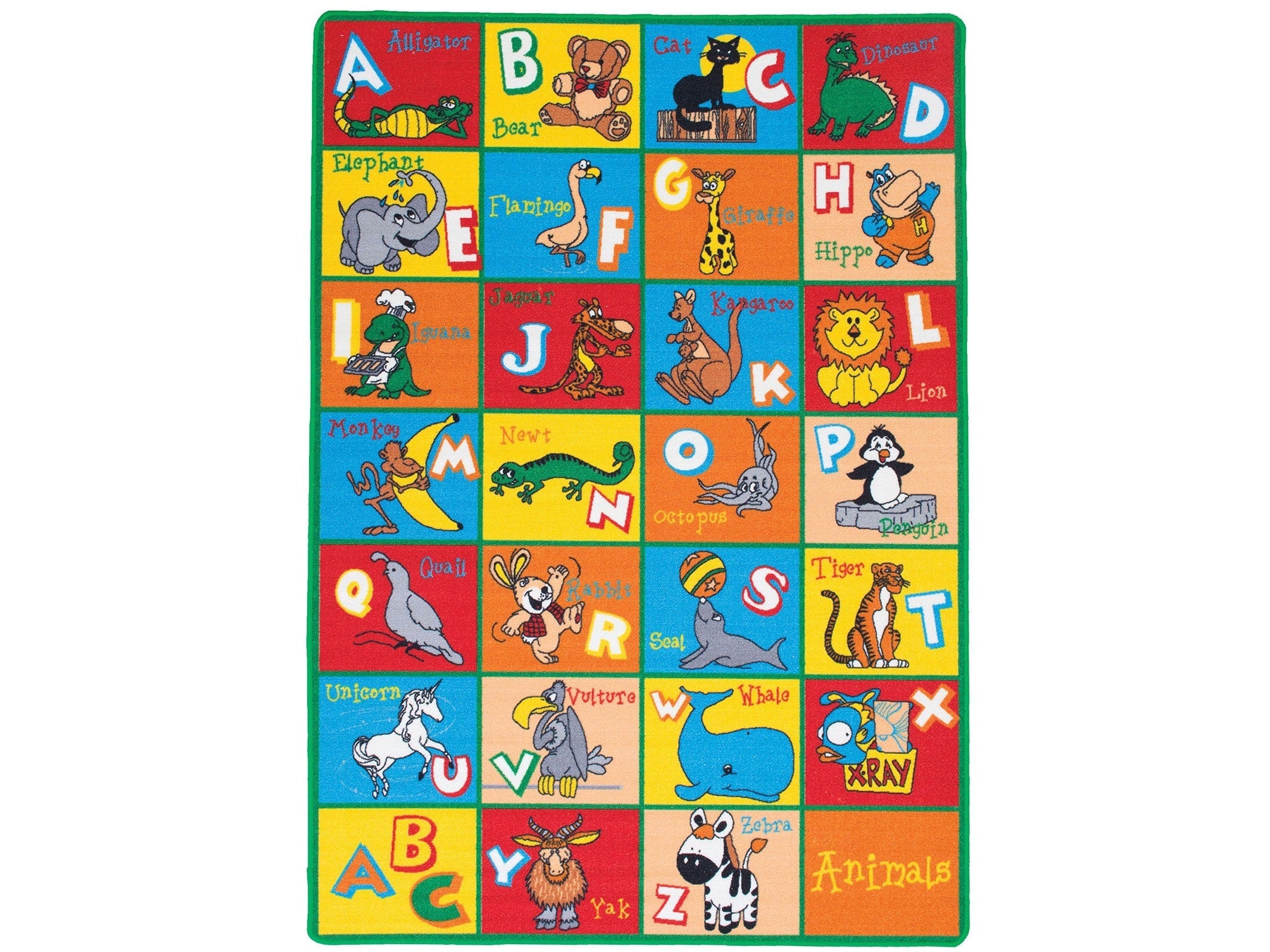 Abbey Multi Color Alphabet Animals 5' X 8' Area Rug