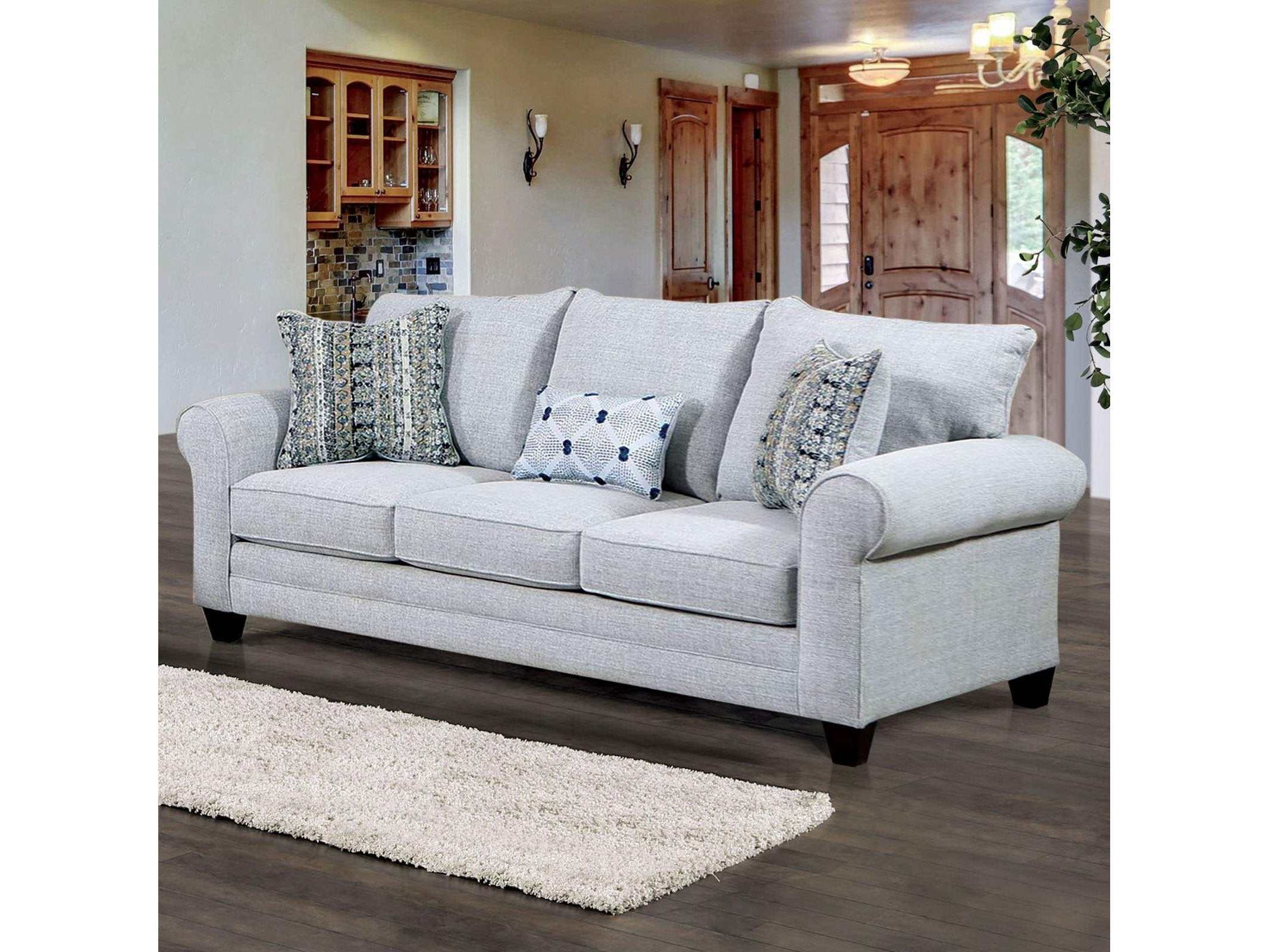 Aberporth Gray Stationary Sofa & Loveseat 2pc