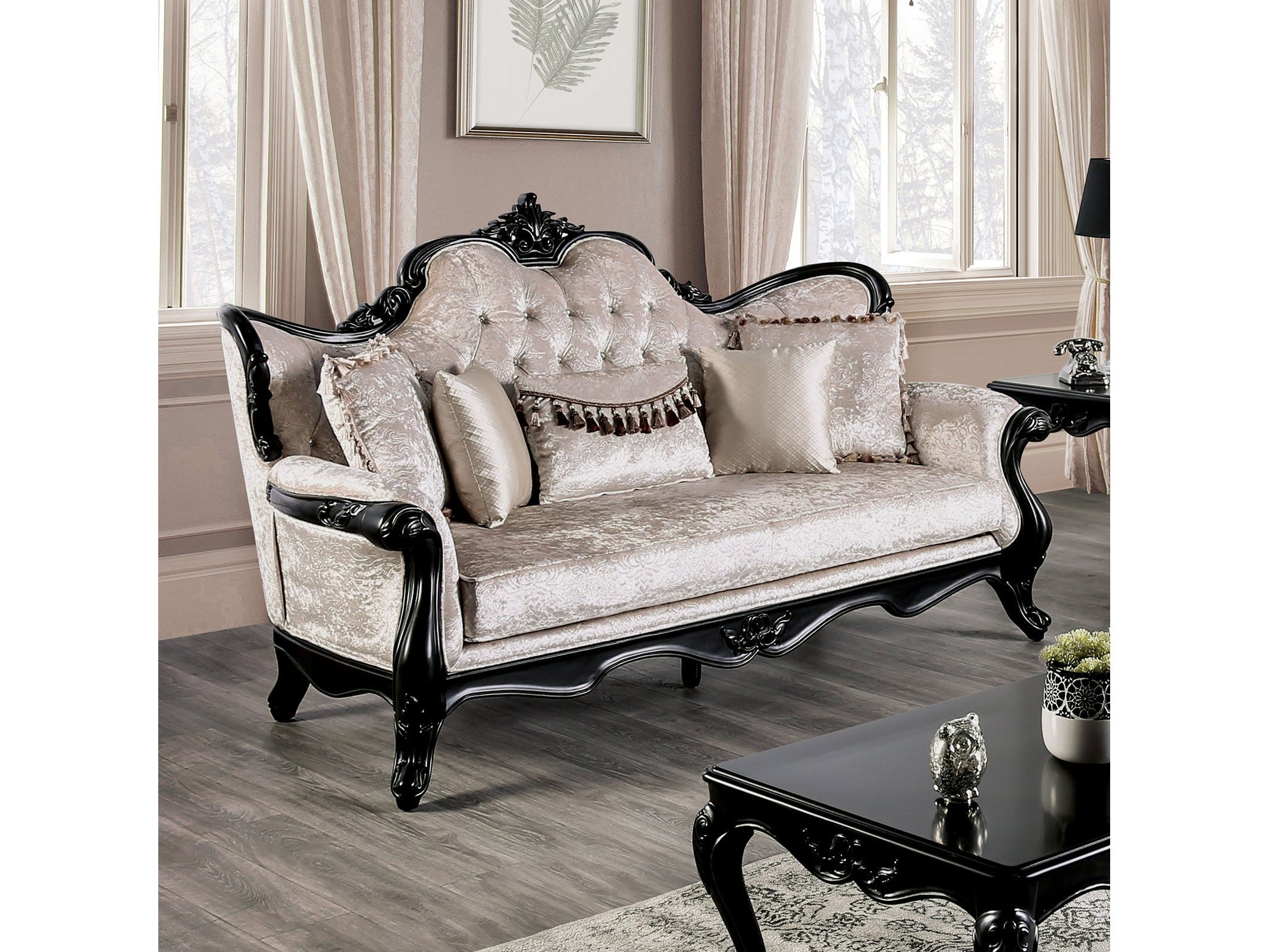 Acapulco Black/Off-White Sofa