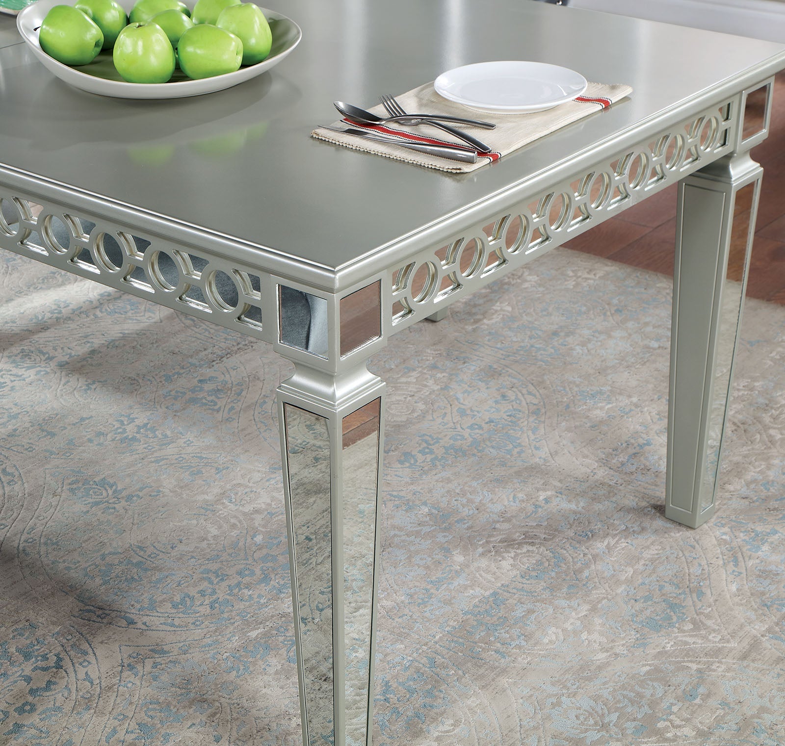 Adalia Silver/Dark Gray 7 Pc. Dining Room Set