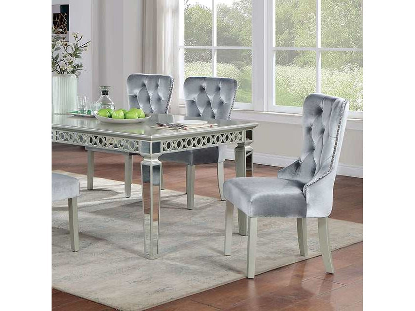 Adalia Silver/Dark Gray Dining Table