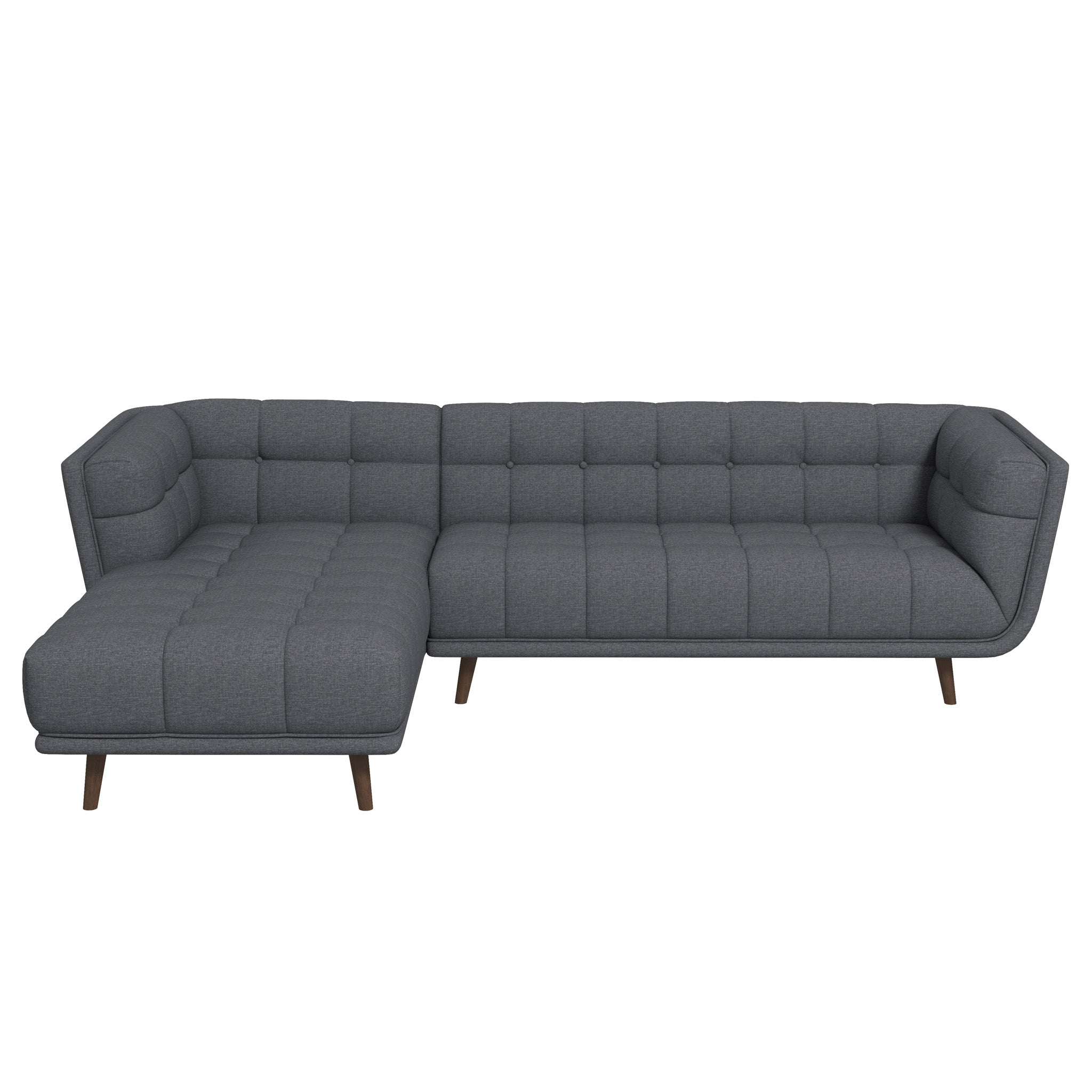 Addison Left Sectional Ash Grey Fabric Sofa