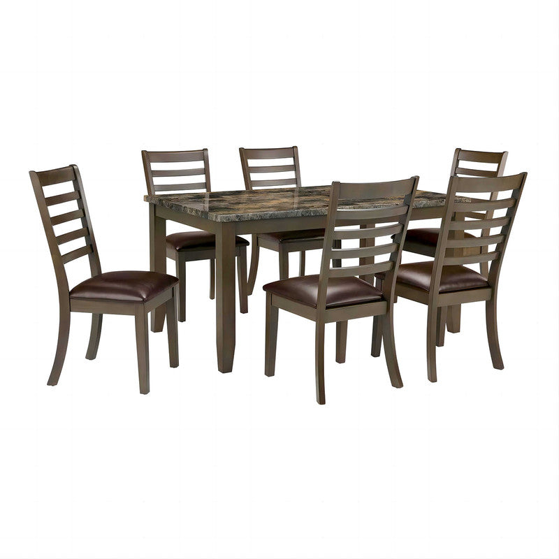 Adia Brown 7 Pc. Dinning Table Set