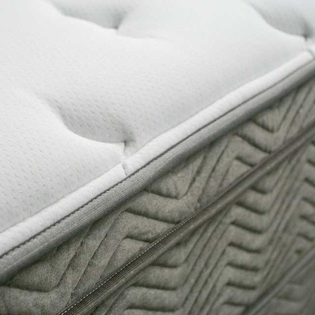 Afton White/Gray 12" Euro Box Pocket California King Coil