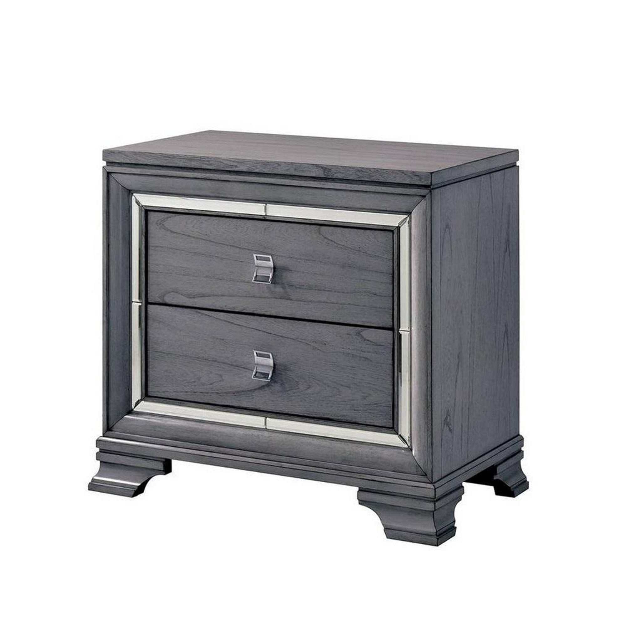 Alanis Gray 4pc Cal. King Bedroom Set w/ LED Light Trim