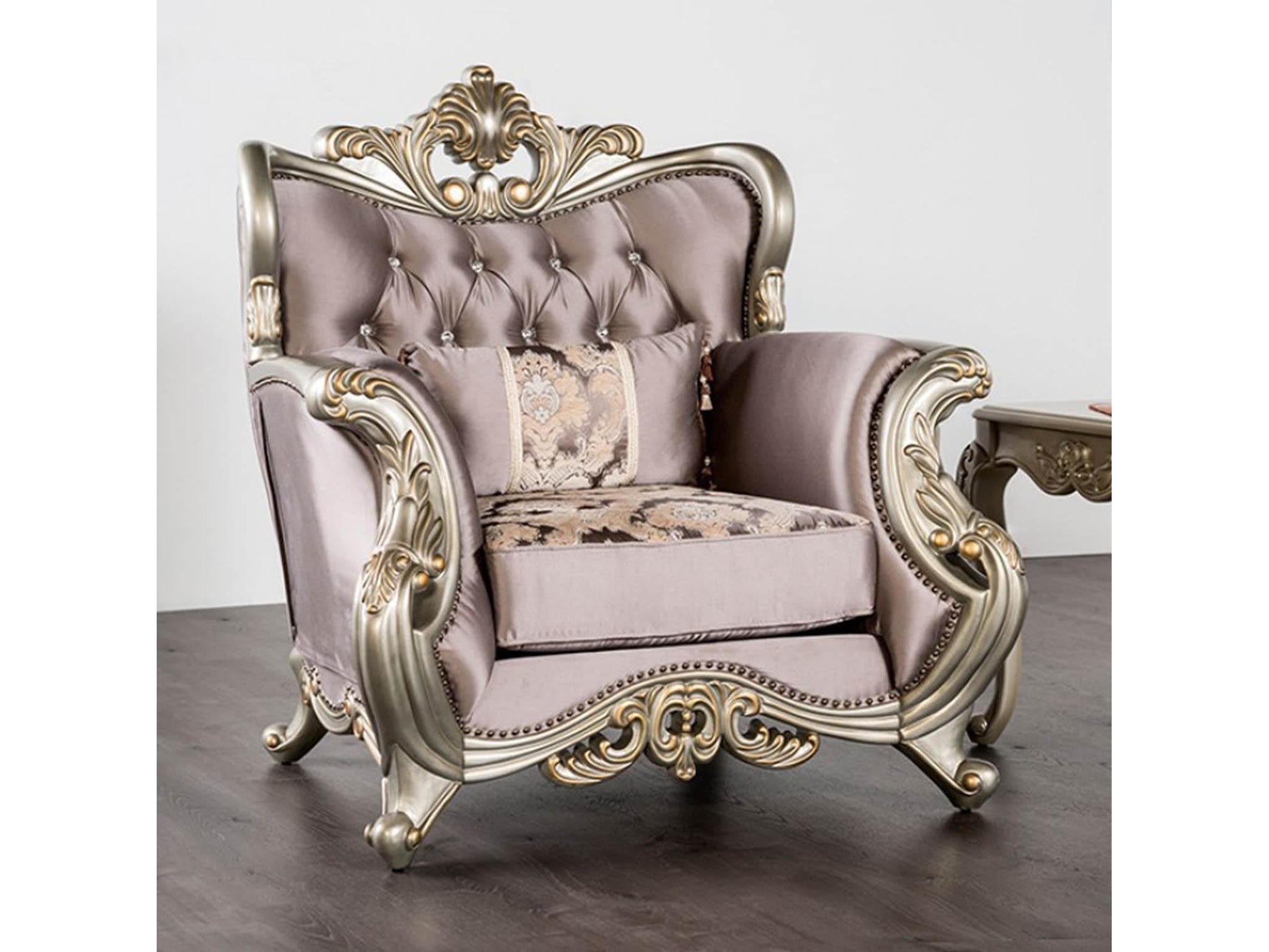 Albacete Champagne & Purple Velvet Chair