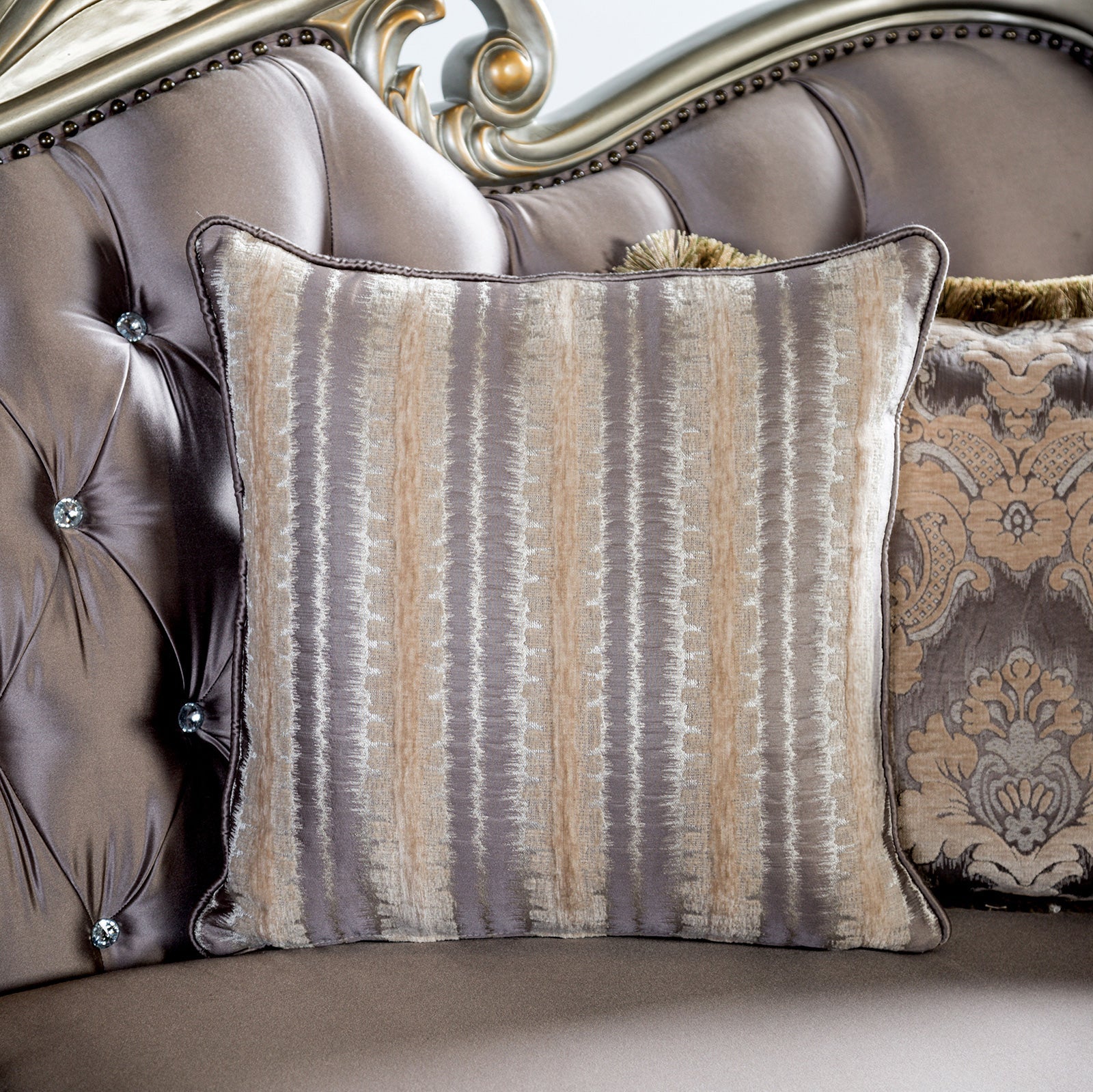 Albacete Champagne & Purple Velvet Loveseat