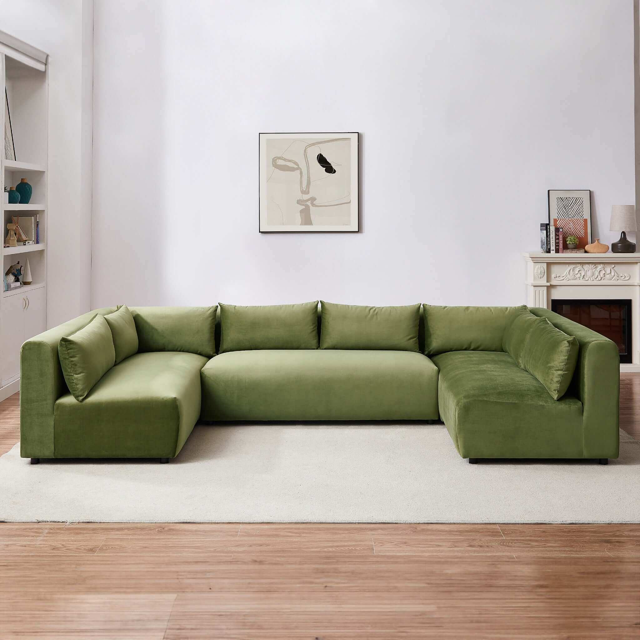 Aleny Green Velvet Modular Corner Sofa