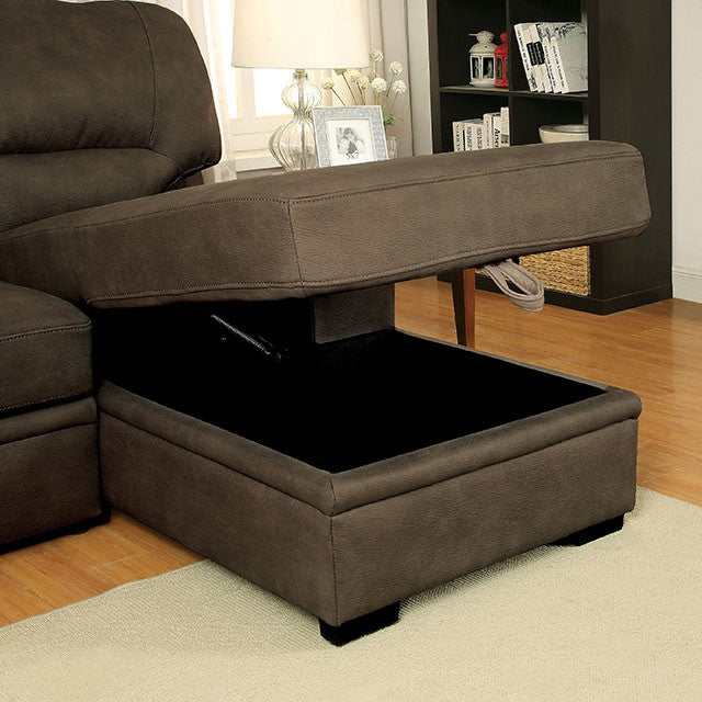 Alcester Brown Sectional w/ Sleeper