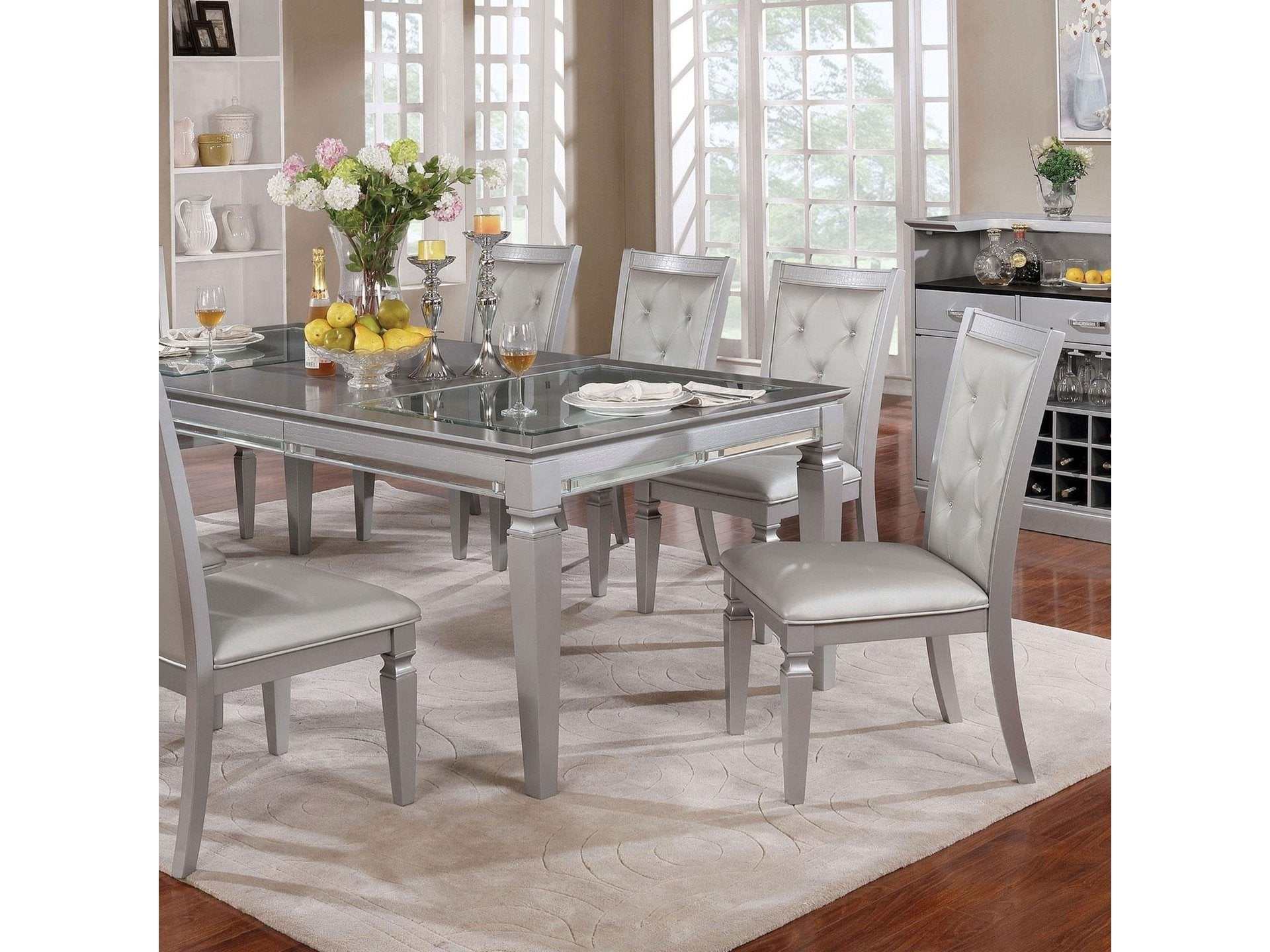 Alena Silver Dining Table