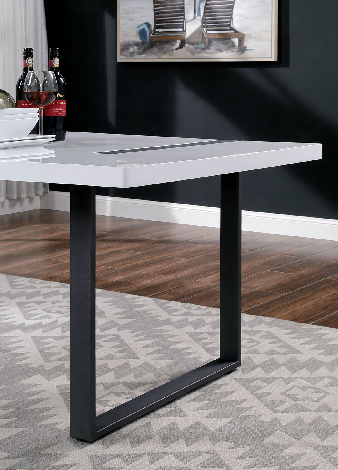 Alessia White/Black 7 Pc. Dining Set
