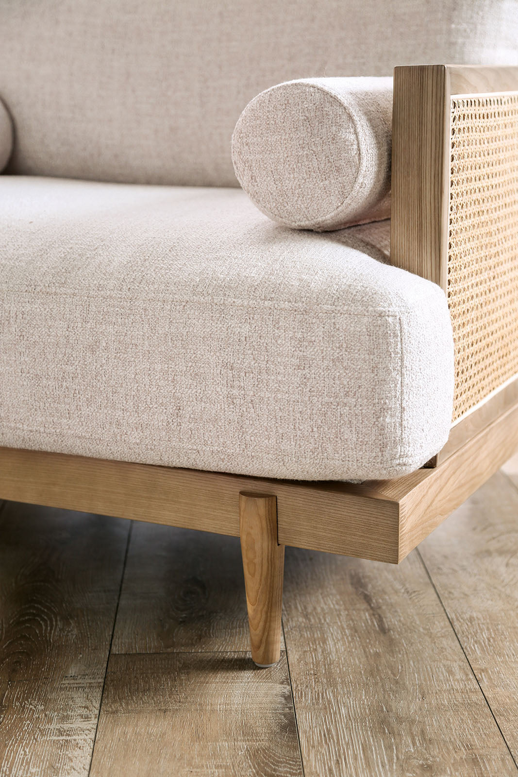 Alesund Beige/Light Oak Sofa & Loveseat