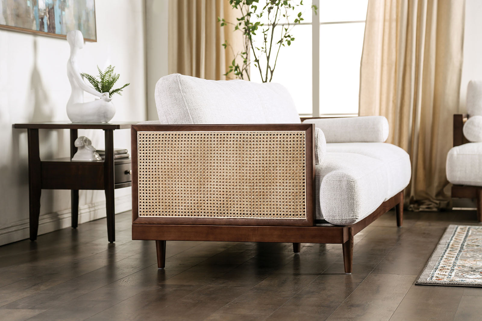 Alesund Beige/Walnut Sofa & Loveseat