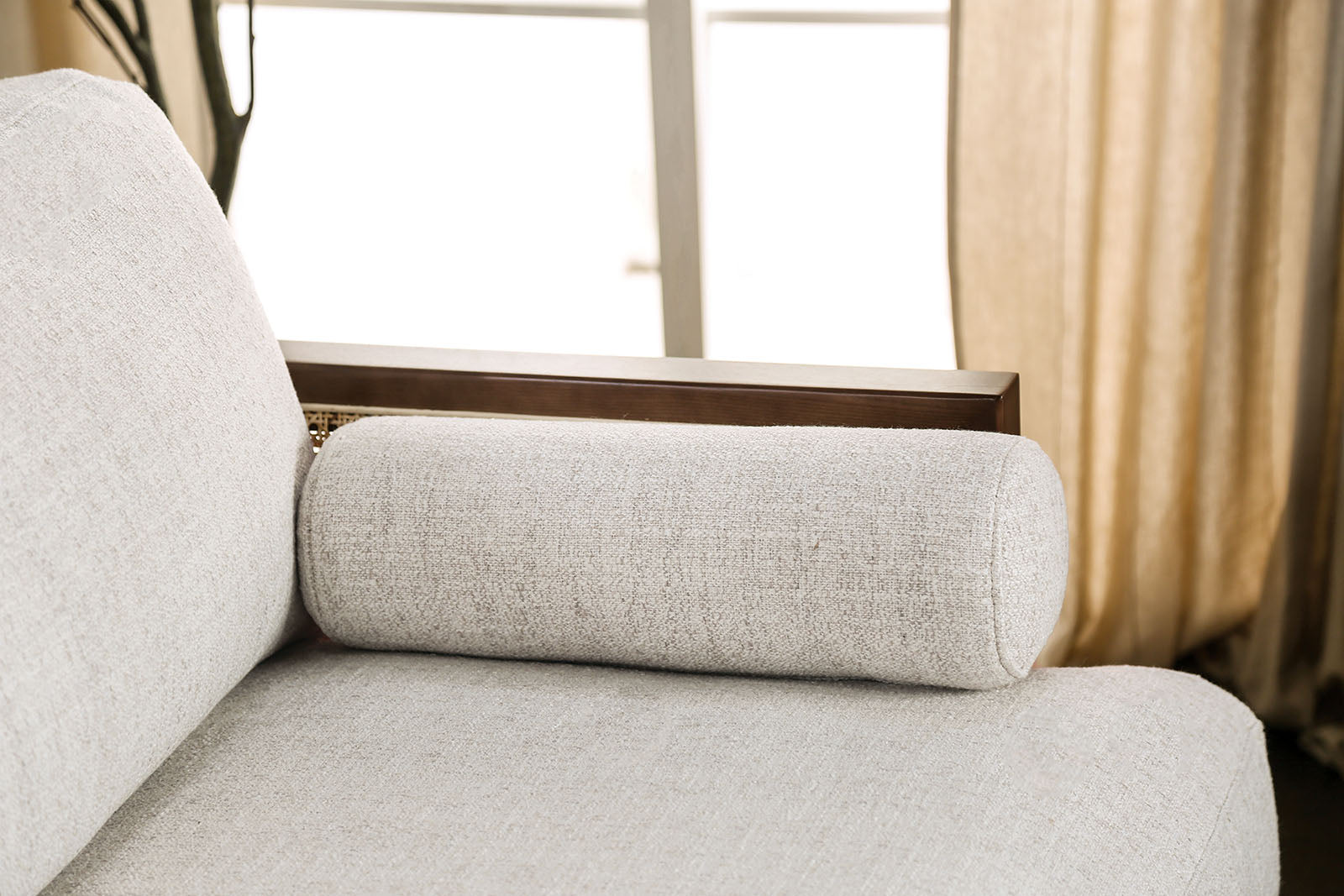 Alesund Beige/Walnut Sofa & Loveseat
