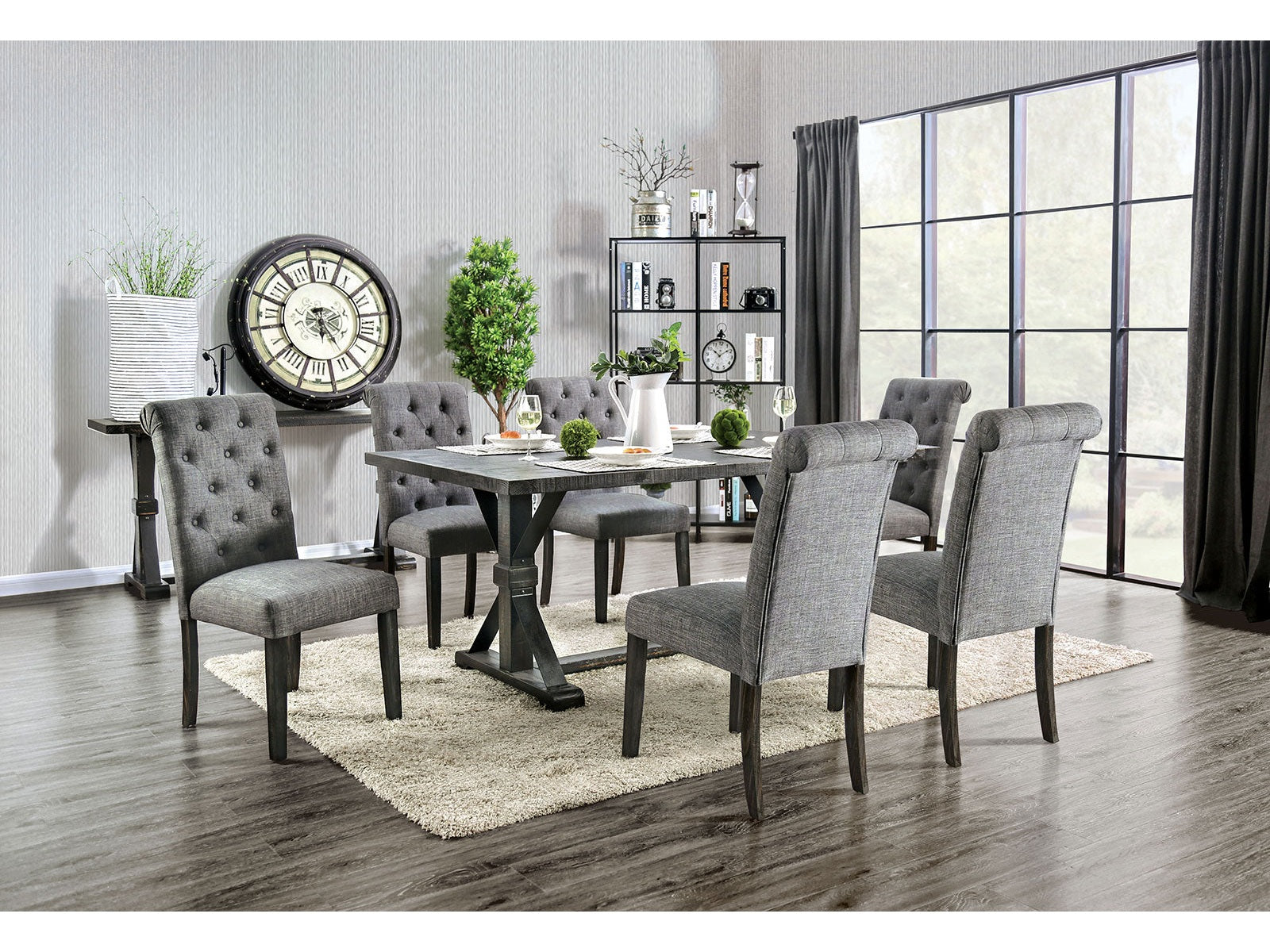 Alfred Antique Black 7 Pc. Dining Room Set
