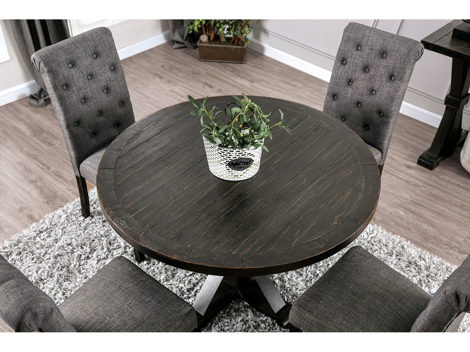 Alfred Antique Black/Ivory 5 Pc. Round Dining Room Set