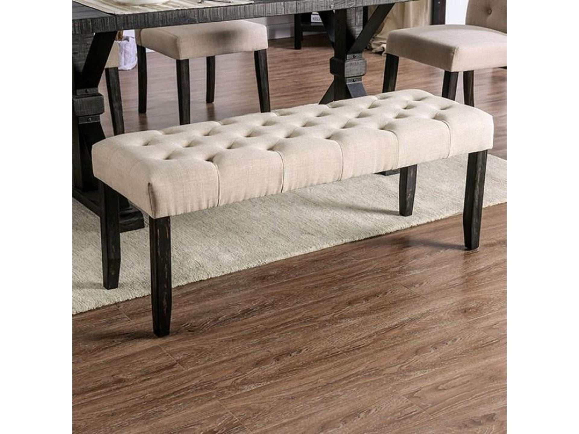 Alfred Antique Black & Ivory Bench