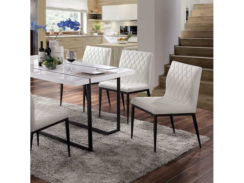 Alisha White/Black Dining Table