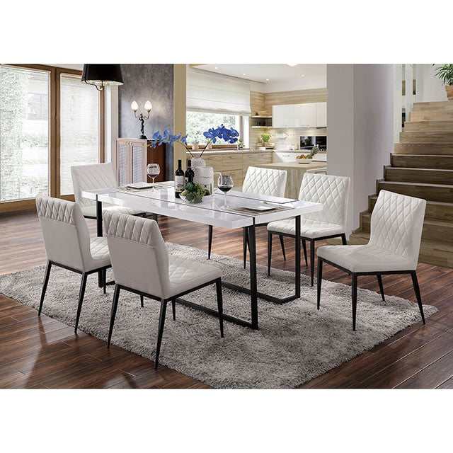 Alisha White/Black Dining Table
