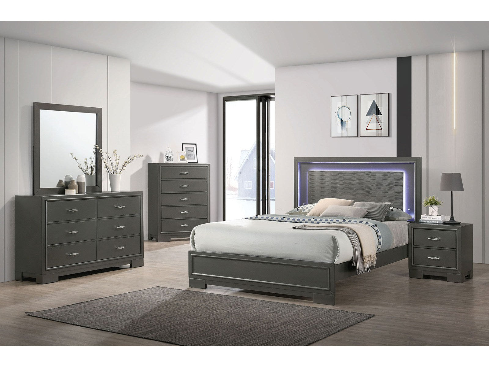 Alison Dark Walnut 4 Pc. Queen Bedroom Set