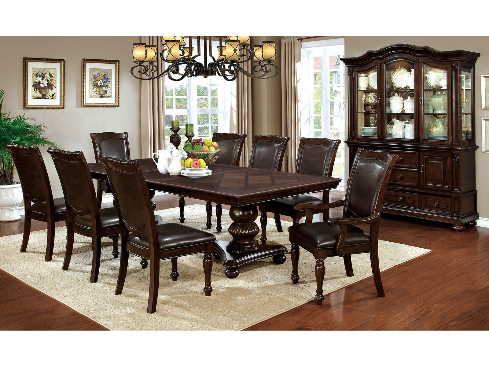 Alpena Brown Cherry 9 Pc. Dining Room Set