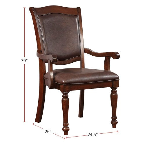 Alpena Brown Cherry/Espresso Dining Arm Chair (Set of 2)