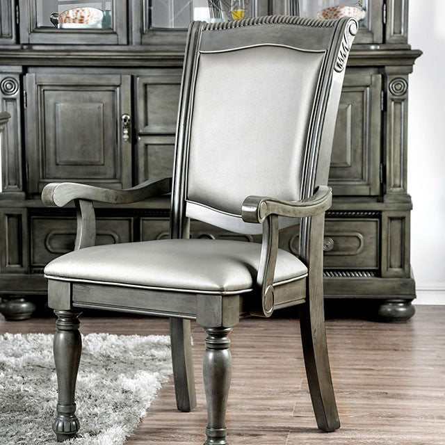 Alpena Gray/Silver Arm Chair (Set of 2)