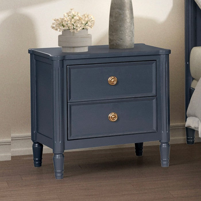 Altamira Malta Blue Queen 5 Piece Bedroom Set w/2 Nightstands
