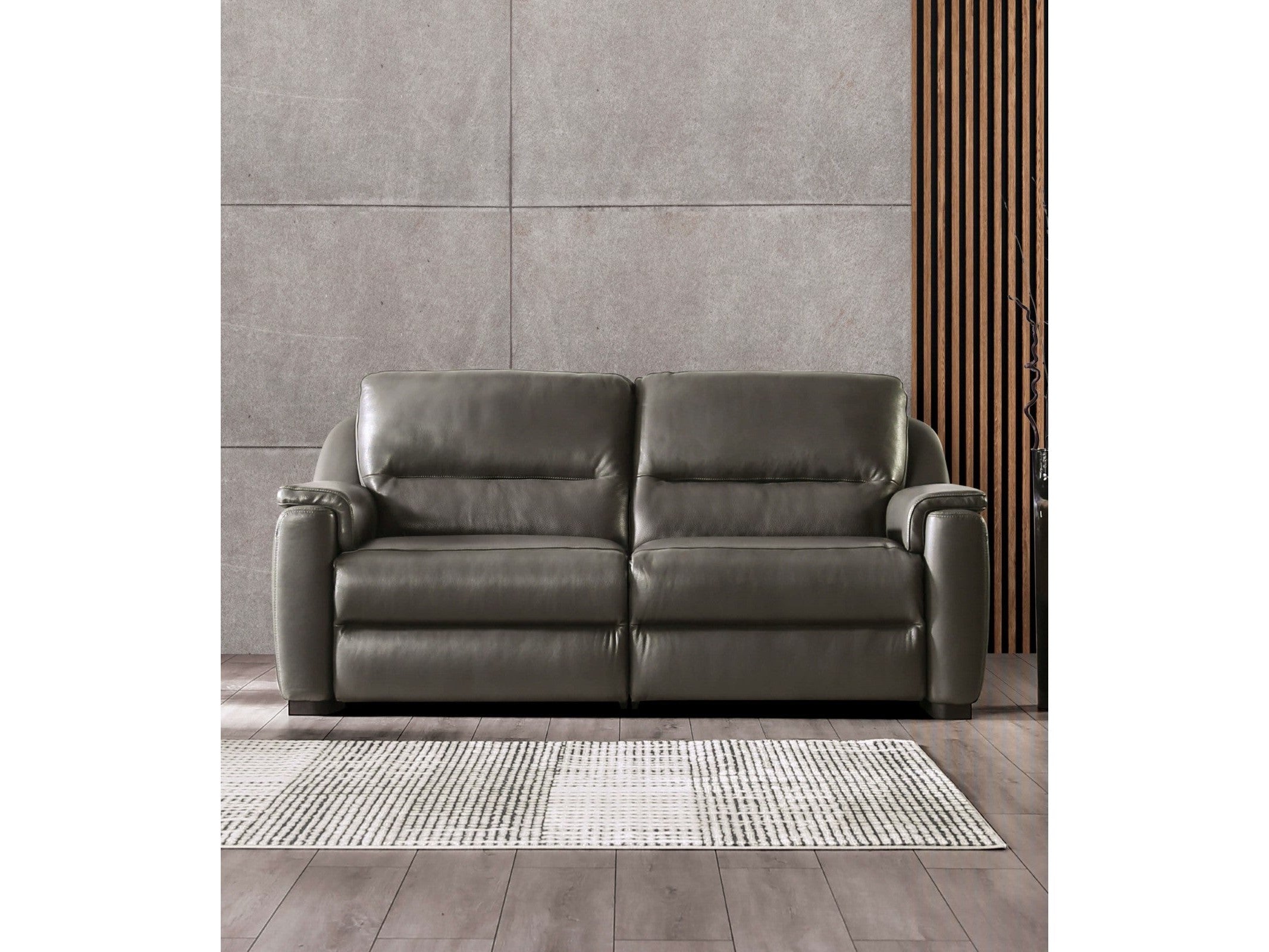 Altamura Gray Real Italian Leather Power Reclining Sofa