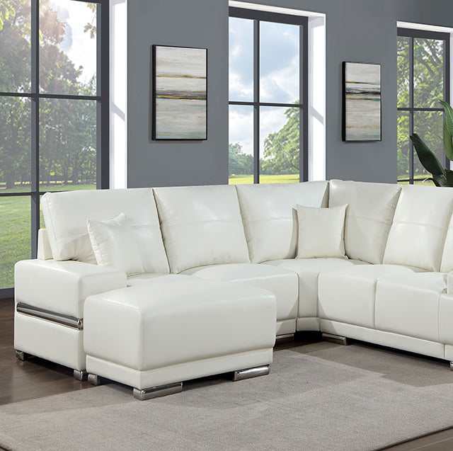 Althea White Leatherette Armless Chair