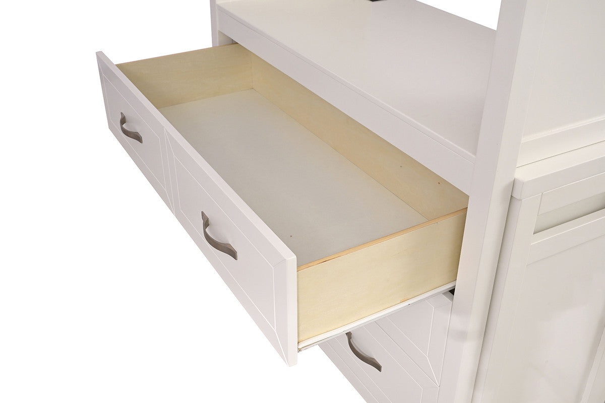 Aludra White Loft Bed w/ Full Bed