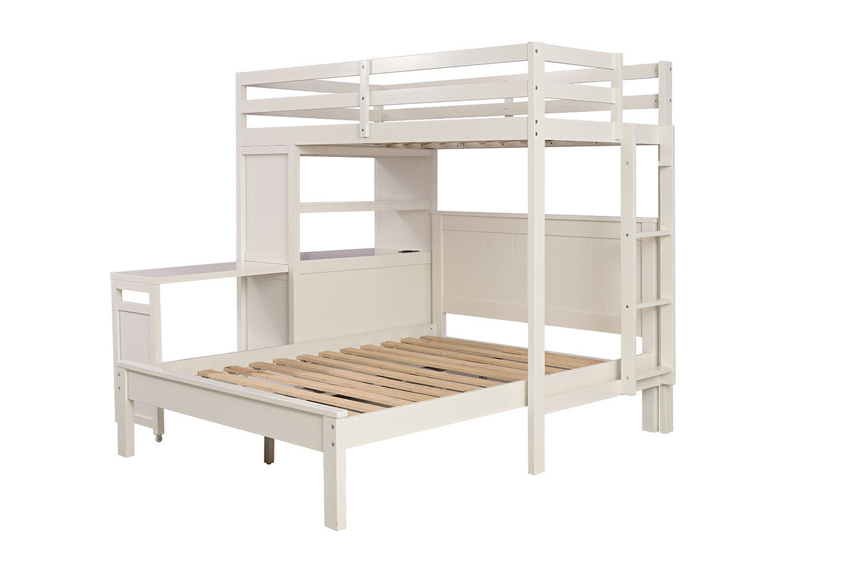 Aludra White Loft Bed w/ Full Bed