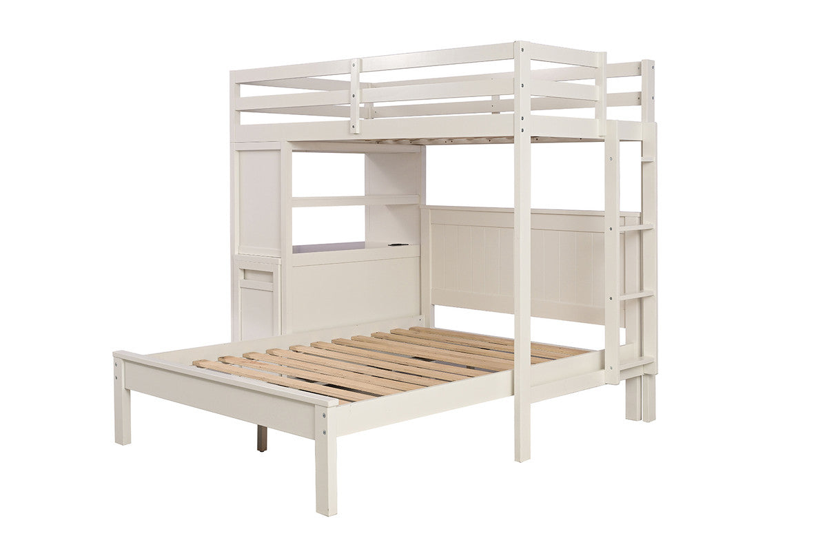 Aludra White Loft Bed w/ Full Bed