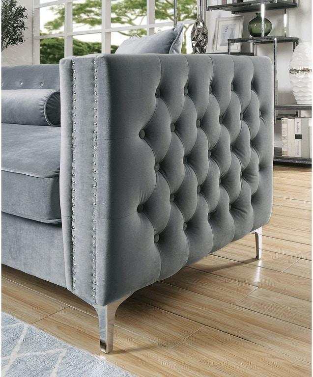 Amie Gray L Shape Sectional Sofa w/ Storage Chaise
