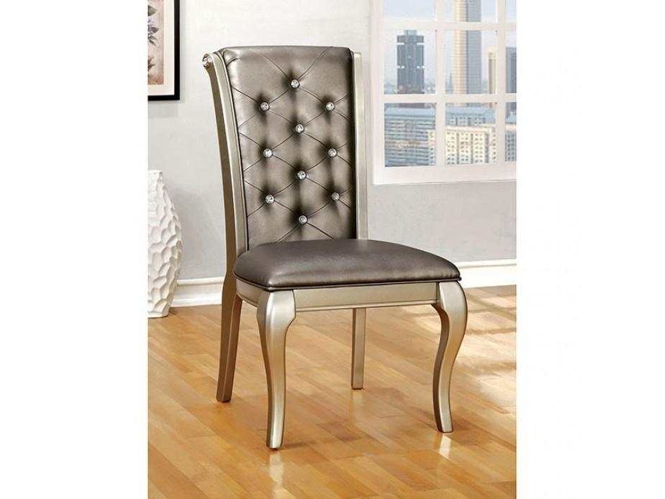 Amina Champagne Dining Side Chair (Set of 2)