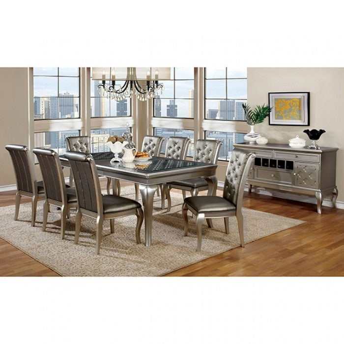 Amina Champagne Dining Table w/ 18" Leaf
