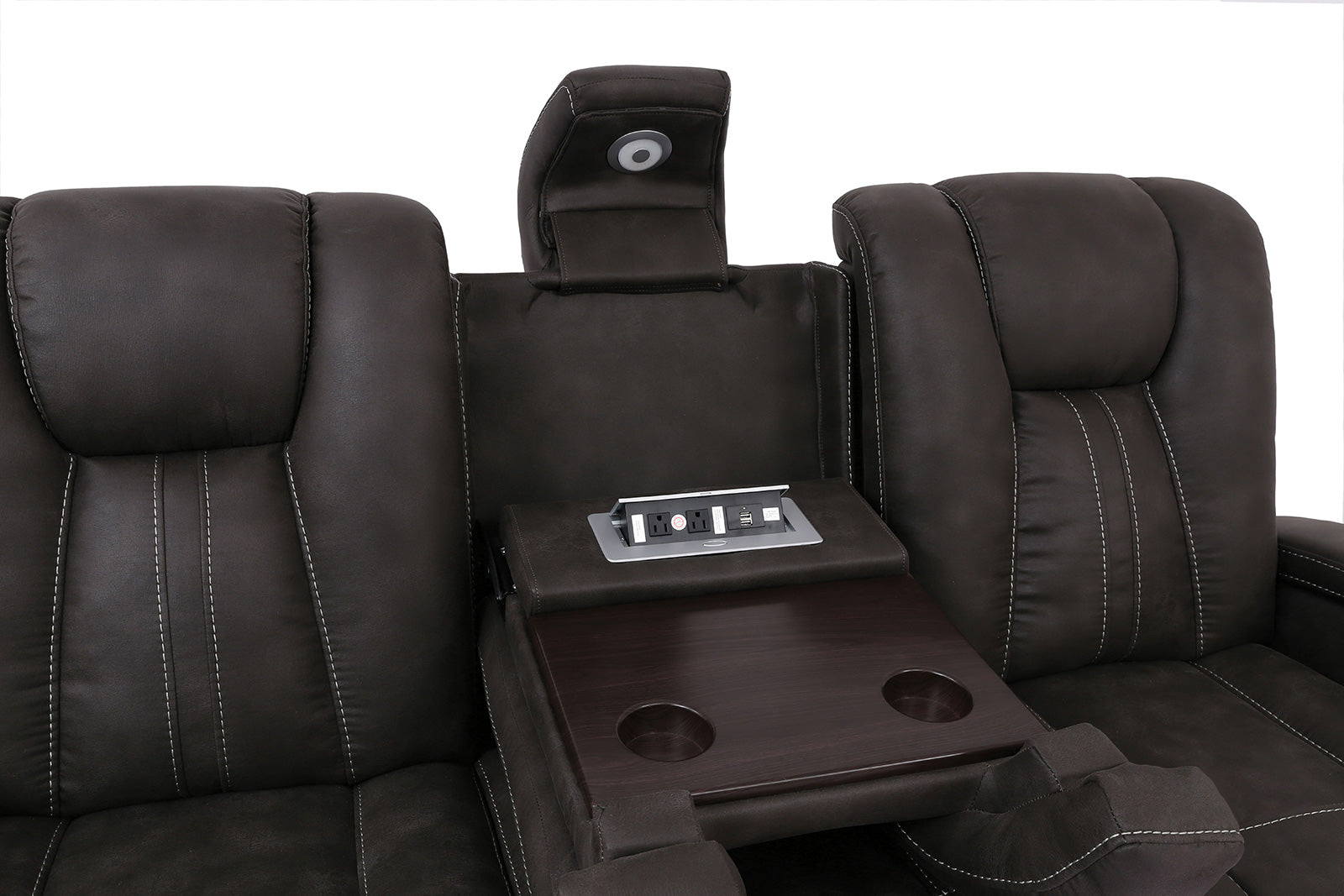 Amirah Dark Gray Sofa & Glider Loveseat