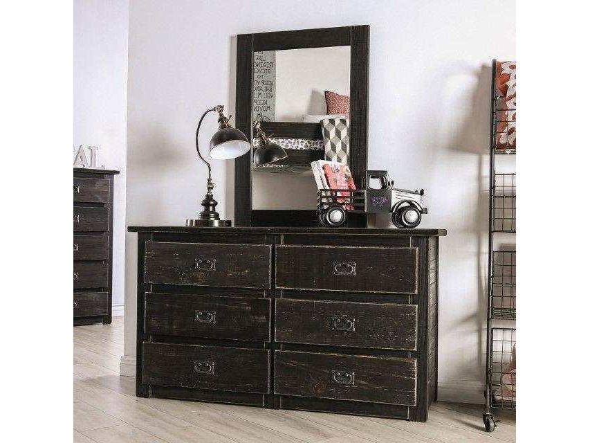 Ampelios Wire-Brushed Black Dresser